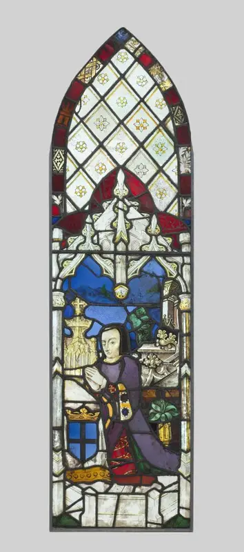 Stained Glass Panel with Female Donor — تصویر رکورد موزهٔ هنر کلیولند (دسترسی آزاد)