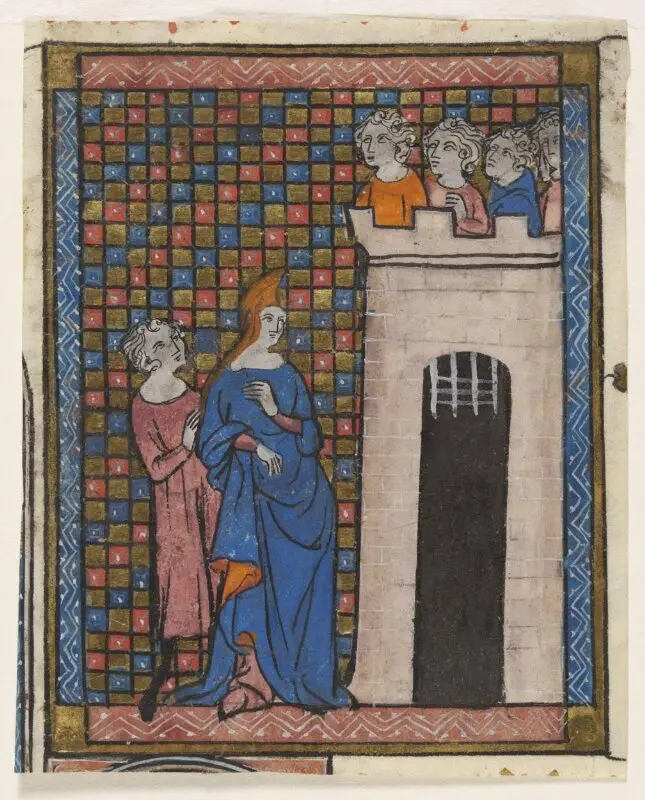 Manuscript cutting: Miniature from the Romance of Kanor — تصویر رکورد موزهٔ ویکتوریا و آلبرت