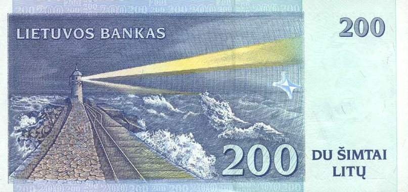 پشت اسکناس — 200 لیتاس لیتوانی