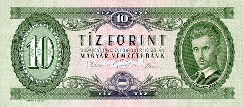 روی اسکناس — 10 فورینت مجارستان