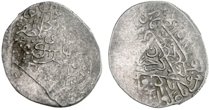 روی و پشت «½ شاهی — شاه اسماعیل یکم صفوی، ۱۵۰۳–۱۵۱۲ م» — عکس رکورد کاتالوگ نومیستا