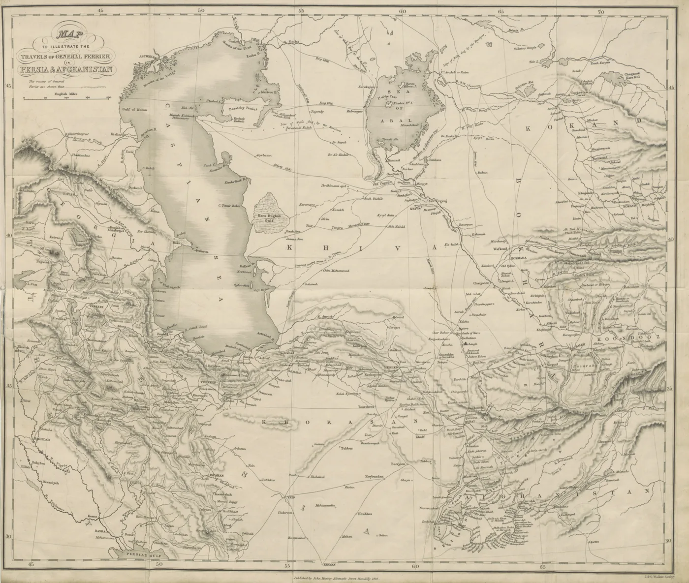 map from "Caravan Journeys and Wanderings in Persia, Afghanistan, Turkistan, and Beloochistan: with historical notices of the countries lying between Russia and India. ... Translated from the original — تصویر رکورد یوروپیانا