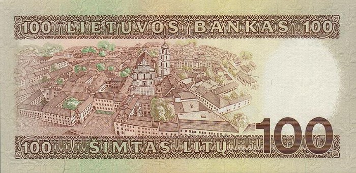 پشت اسکناس — 100 لیتاس لیتوانی