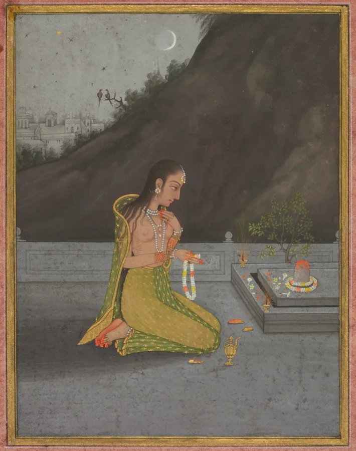 A Night Scene of Shiva Puja (recto) — تصویر رکورد موزهٔ هنر کلیولند (دسترسی آزاد)