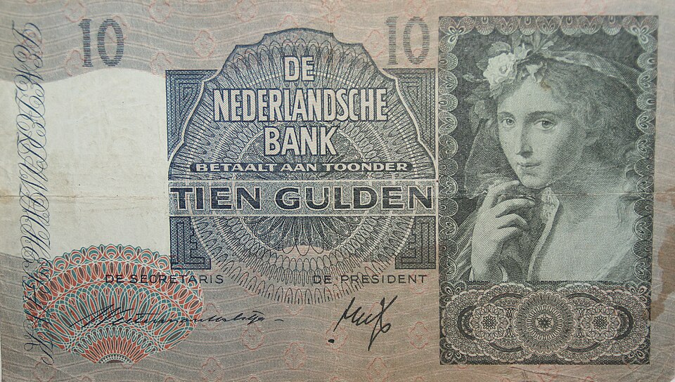 روی اسکناس — 10 gulden هلند