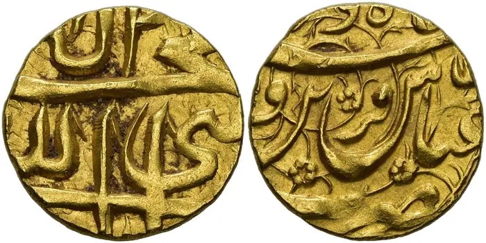 روی و پشت «۱ اشرفی — شاه عباس یکم صفوی، ۱۵۸۸–۱۶۲۹ م» — عکس رکورد کاتالوگ نومیستا