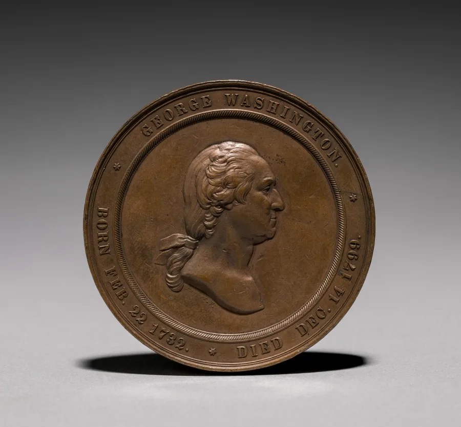 Medal: George Washington (obverse) — تصویر رکورد موزهٔ هنر کلیولند (دسترسی آزاد)