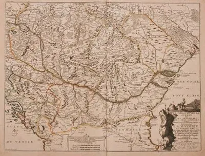 Nicolas de Fer, Teatrul de război la frontiera dintre Imperiile Habsburgic și Otoman, Paris, 1717 — تصویر رکورد یوروپیانا