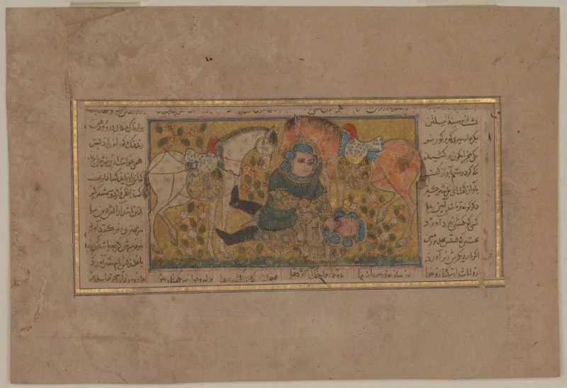 Rustam fights his son Suhrab, from the Book of Kings (Shahnama) by Firdausi — تصویر رکورد یوروپیانا