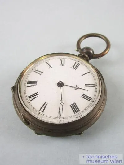 Kleine Taschenuhr, Ankerhemmung mit Schlüsselaufzug, Silbergehäuse — تصویر رکورد یوروپیانا