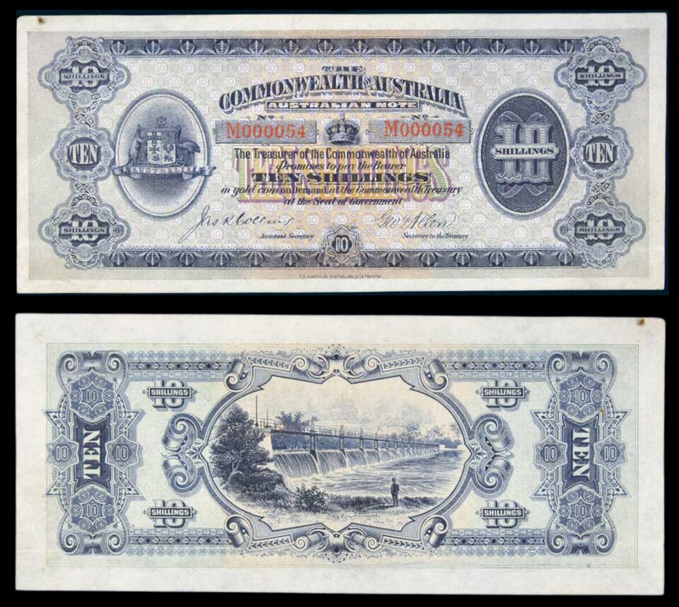 روی اسکناس — 10 shilling استرالیا