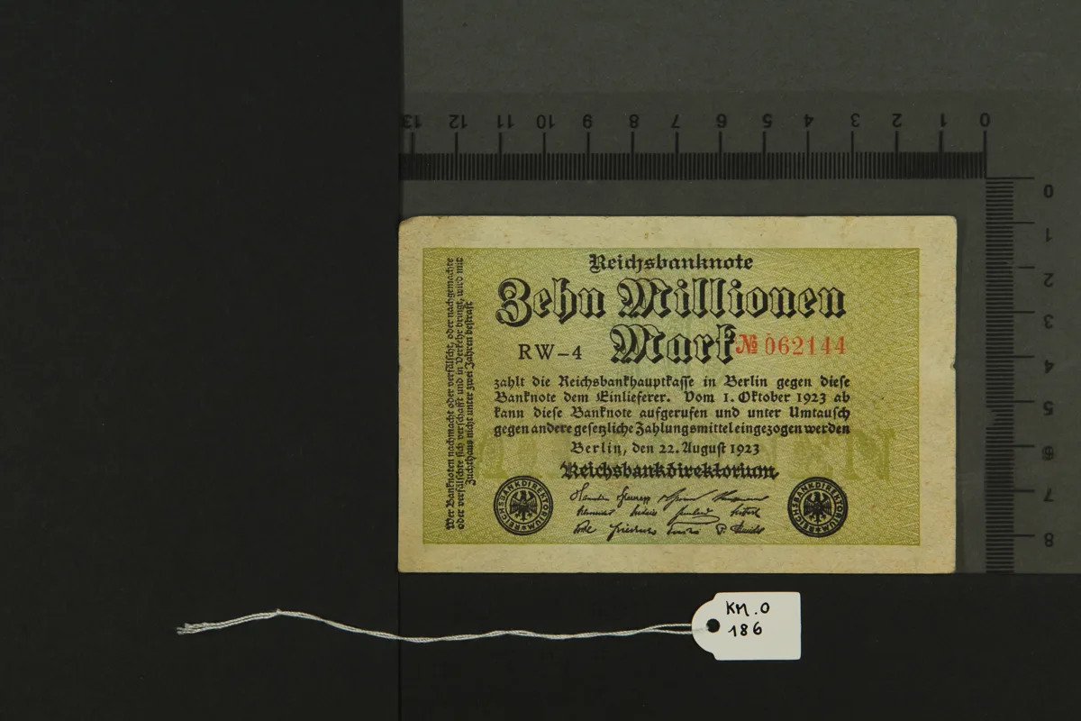 Falsifikat einer Reichsbanknote KM-O.186 — تصویر رکورد یوروپیانا