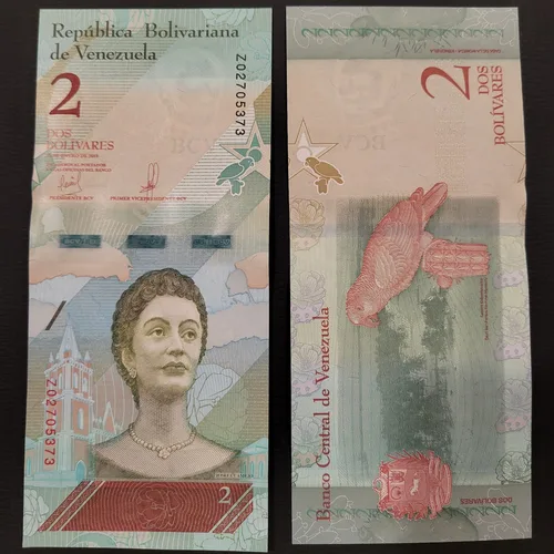 روی اسکناس — 2 Bolivares ونزوئلا