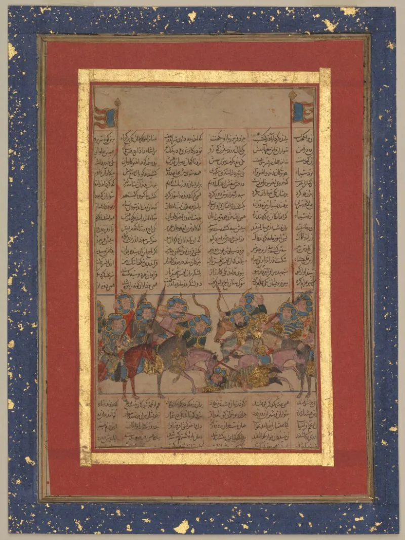 Rivniz is killed in battle, from the Book of Kings (Shahnama) by Firdausi — تصویر رکورد یوروپیانا