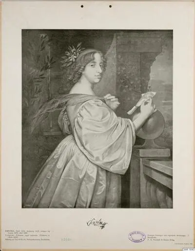skolplansch, historia, bilder, porträtt, school wallchart, wallchart, Kristina, The Kings and Reigning Queens of Sweden, Queen Christina, Sveriges konungar och regerande drottningar [serien] — تصویر رکورد یوروپیانا
