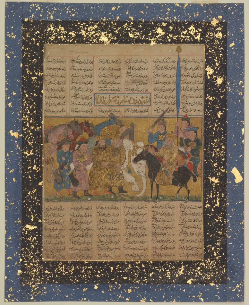 Sam meets his grandson Rustam, from the Book of Kings (Shahnama) by Firdausi — تصویر رکورد یوروپیانا