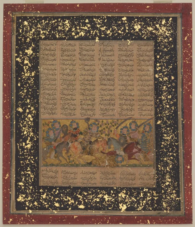 Rustam rides over Sava, from the Book of Kings (Shahnama) by Firdausi — تصویر رکورد یوروپیانا