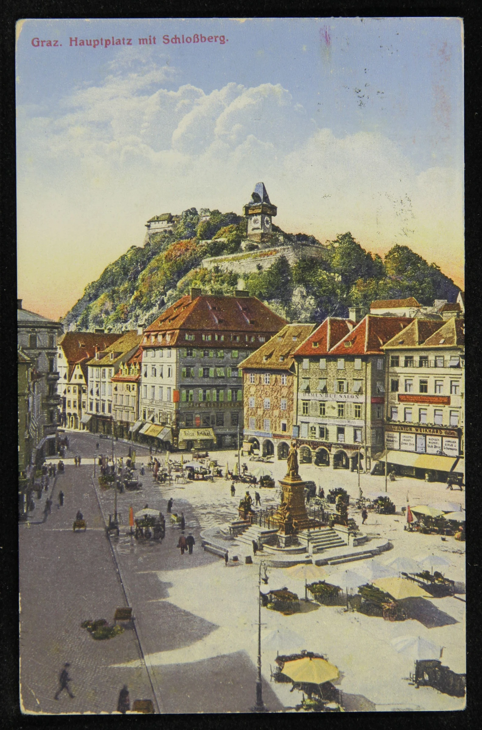 Graz. Hauptplatz mit Schloßberg. — تصویر رکورد یوروپیانا