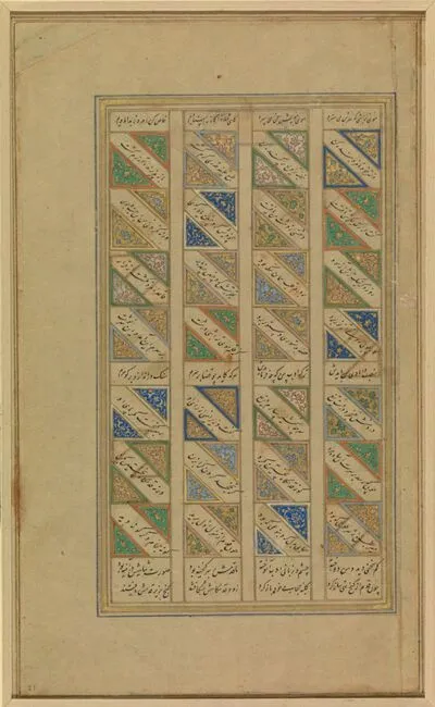 Page from the Treasury of Secrets (Makhzan al-Asrar) by Nizami — تصویر رکورد یوروپیانا