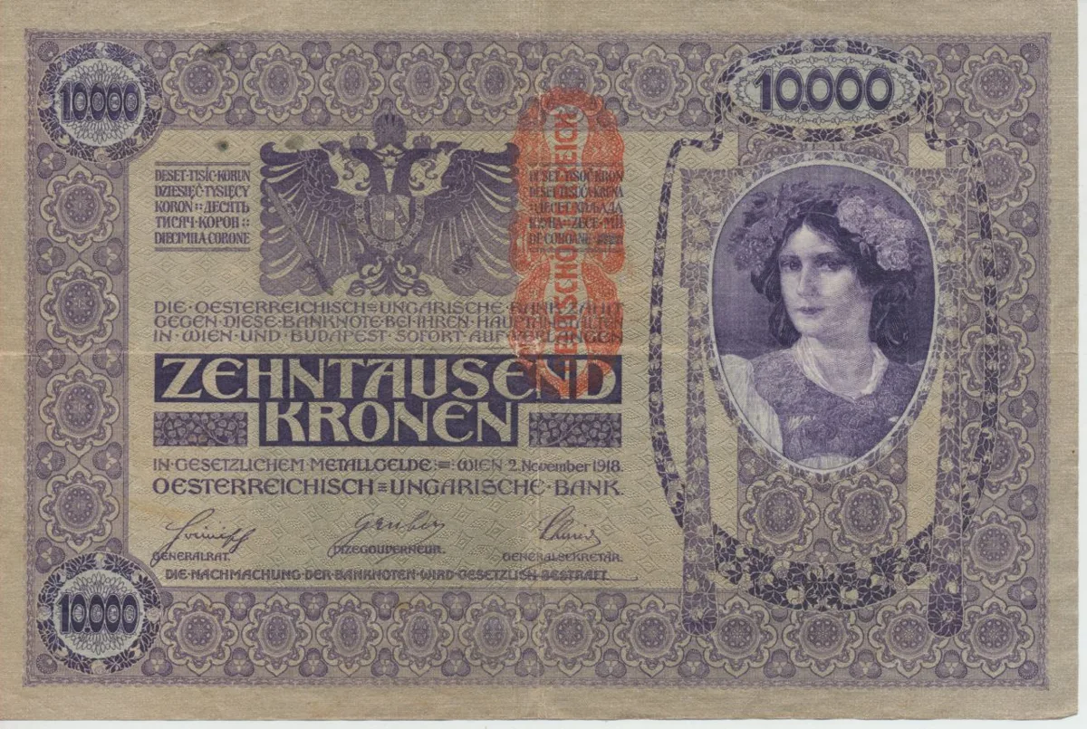 Banknote “10.000 kroner,” 1918 — تصویر رکورد یوروپیانا