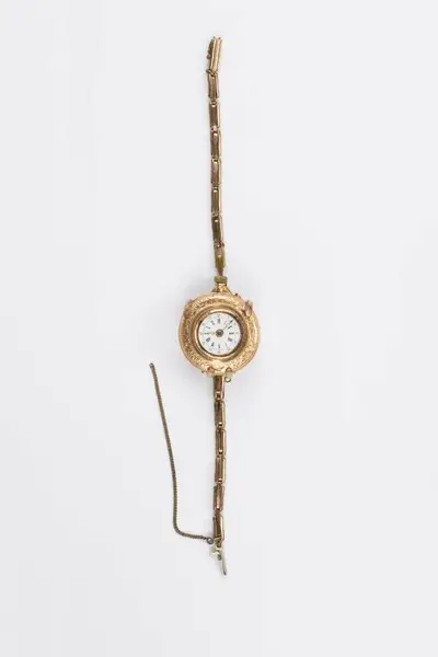 Taschenuhr mit Klammerarmband, Schweiz, um 1900 — تصویر رکورد یوروپیانا