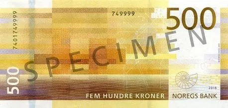 پشت اسکناس 500 kr کرون نروژ
