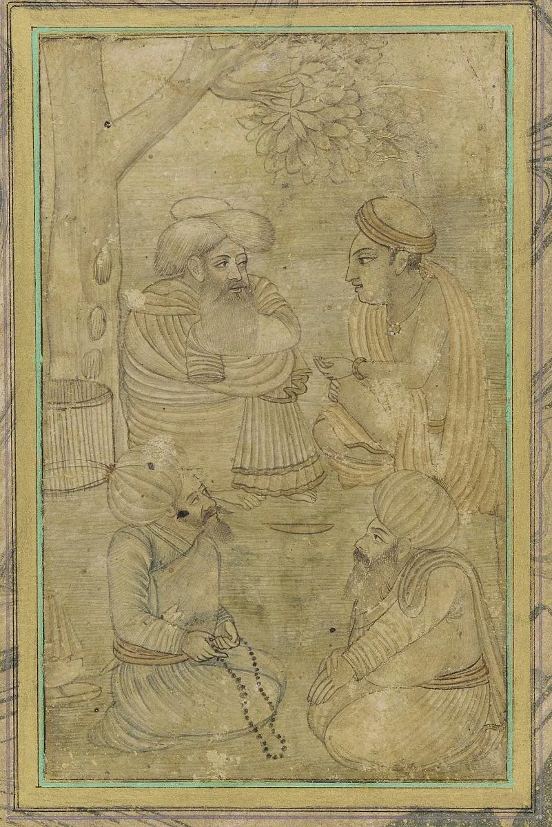A Hindu and three Mahometans — تصویر رکورد موزهٔ ملی هنر آسیایی اسمیتسونیان (دسترسی آزاد)