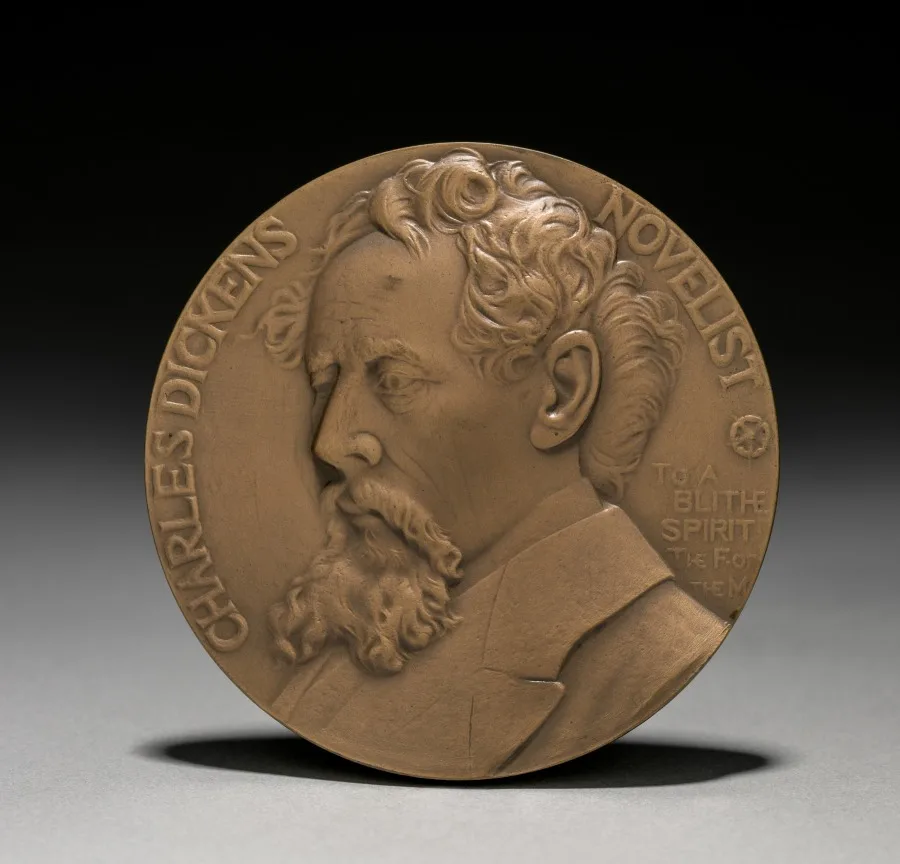 Medal: Charles Dickens (obverse) — تصویر رکورد موزهٔ هنر کلیولند (دسترسی آزاد)