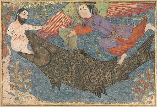 "Jonah and the Whale", Folio Probably from a Jami al-Tavarikh (Compendium of Chronicles) — تصویر رکورد موزهٔ متروپولیتن (دسترسی آزاد)