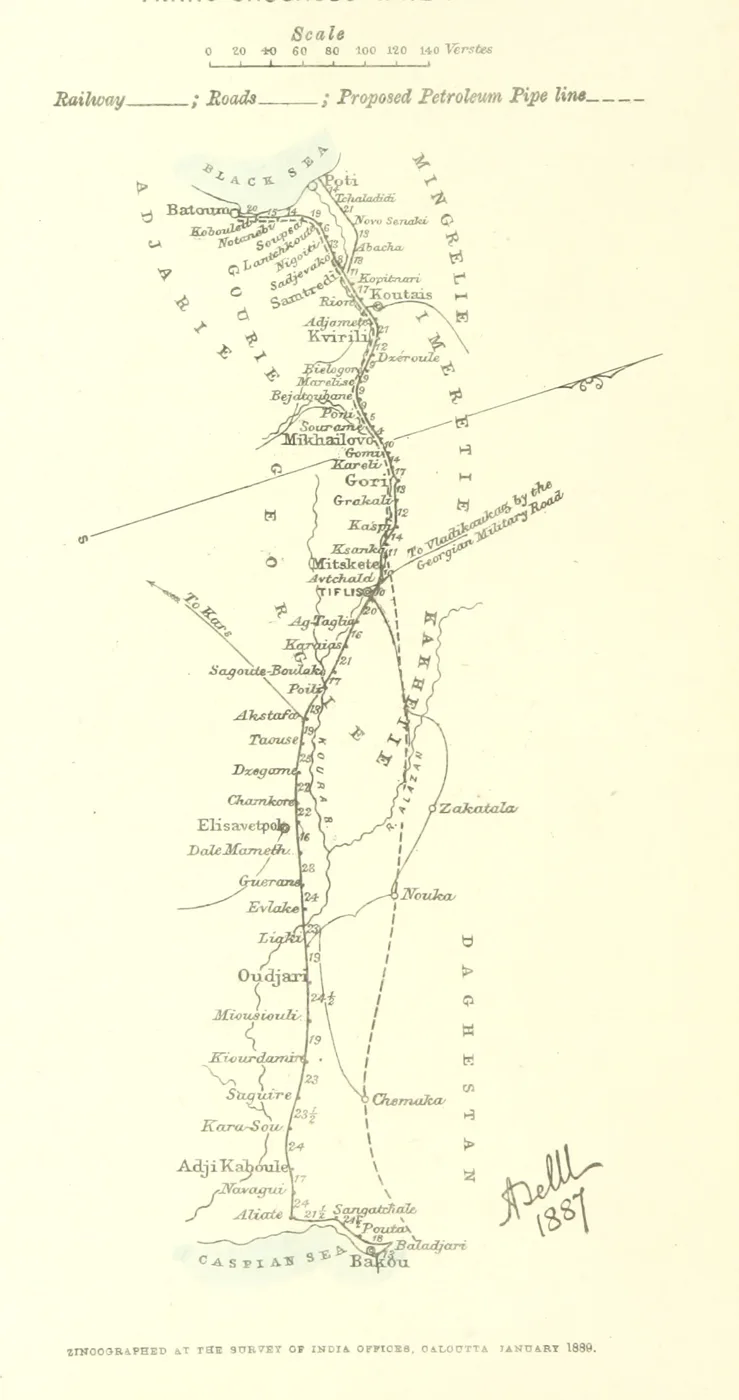 map from "From London to Bokhara, and a ride through Persia". — تصویر رکورد یوروپیانا