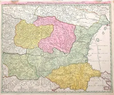 Johann Baptist Homann, Cursul inferior al Dunării, Nürnberg, c. 1720 — تصویر رکورد یوروپیانا