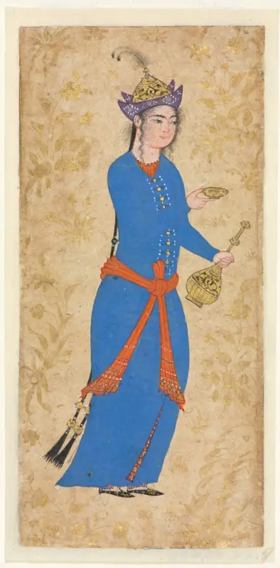 Princess with Wine Bottle and Cup (recto) — تصویر رکورد موزهٔ هنر کلیولند (دسترسی آزاد)