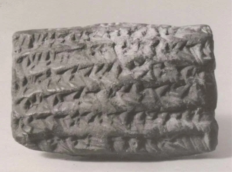 Cuneiform tablet: declaration before witnesses, archive of Iddin-Nabu and Shellebi — تصویر رکورد موزهٔ متروپولیتن (دسترسی آزاد)