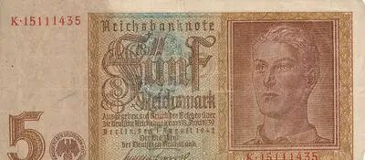 Zahlungsmittel / Reichsbanknote / Fünf Reichsmark — تصویر رکورد یوروپیانا