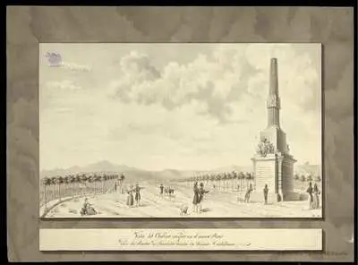 Vista del Obelisco erigido en el nuevo Paseo desde la Puerta de Recoletos hasta la Fuente Castellana [Material gráfico] — تصویر رکورد یوروپیانا