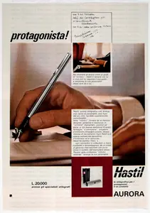 Pubblicità della penna stilografica Aurora Hastil pubblicata su rivista — تصویر رکورد یوروپیانا