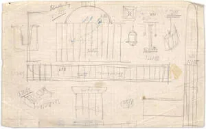 Writing set: “Löschwiege” [Blotter], “Schreibzeug” [Ink Standish], “Federntasse” [Penholder], “Papiermesser” [Paper Knife], “Stehlampe” [Floor Lamp] (Originaltitel) — تصویر رکورد یوروپیانا