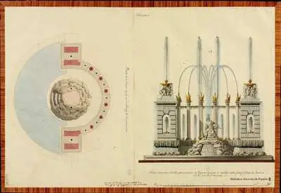 [Planta y alzado de la Fuente de Apolo] [Material gráfico] — تصویر رکورد یوروپیانا