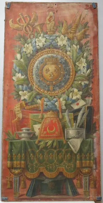 CARTON DE GARNITURE DE MOBILIER - Modèle pour une feuille de paravent, L'histoire naturelle — تصویر رکورد یوروپیانا