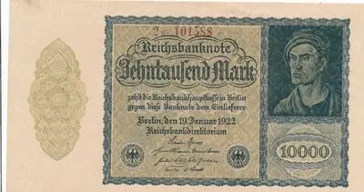 Zahlungsmittel / Reichsbanknote / Zehntausend Mark — تصویر رکورد یوروپیانا