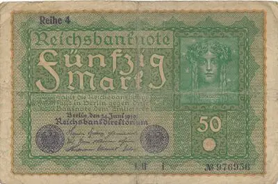 Zahlungsmittel / Reichsbanknote / Fünfzig Mark — تصویر رکورد یوروپیانا