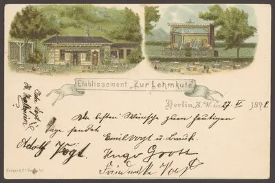 Ansichtskarte Etablissement „Zur Lehmkute“ am Viktoriapark [1/2] — تصویر رکورد یوروپیانا