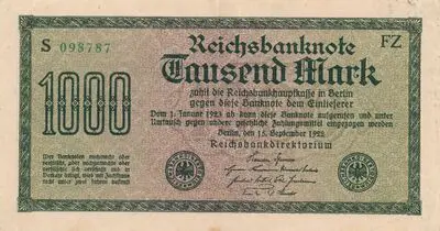 Zahlungsmittel / Reichsbanknote / Tausend Mark — تصویر رکورد یوروپیانا