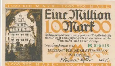 Zahlungsmittel / Notgeldschein / Eine Millionen Mark — تصویر رکورد یوروپیانا