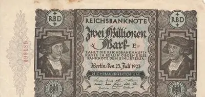 Zahlungsmittel / Reichsbanknote / Zwei Millionen Mark — تصویر رکورد یوروپیانا