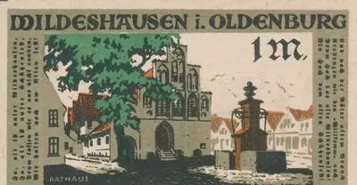 Zahlungsmittel / Geldschein der Stadt Wildeshausen in Oldenburg / 1 Mark — تصویر رکورد یوروپیانا