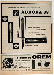 Pubblicità della penna stilografica Aurora 88 — تصویر رکورد یوروپیانا