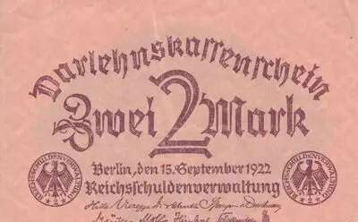 Zahlungsmittel / Darlehnskassenschein / Zwei Mark — تصویر رکورد یوروپیانا