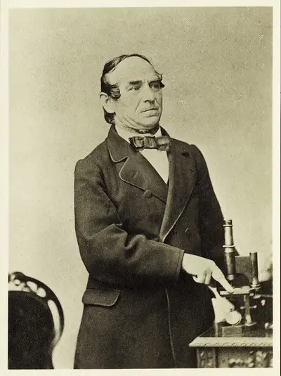 Portrait Gotthelf Friedrich Reinicke (about 1814-1895, senior teacher). Dresden: SLUB Mscr.Dresd.App.1665 — تصویر رکورد یوروپیانا