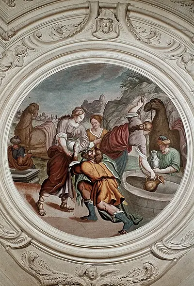 Die Begegnung Eliesers und Rebekkas am Brunnen — تصویر رکورد یوروپیانا